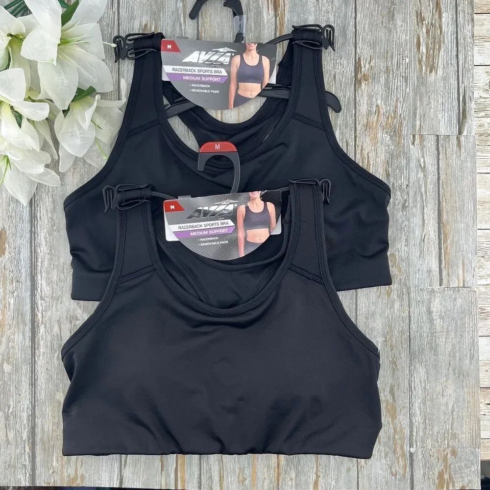 Women’s Racerback Sports Bra Medium Support 2-Pack Size M